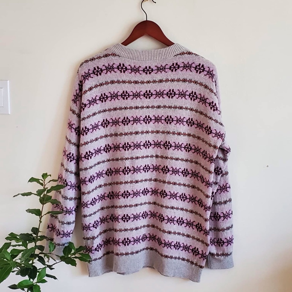 Ralph Lauren Fair Isle Purple Gray Sweater NWT L - Picture 10 of 11